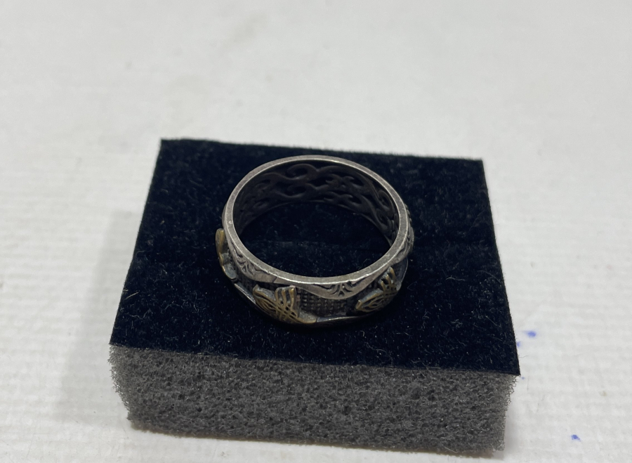 ÜZERİ OSMANLI TUĞRALI ÖZEL YAPIM GÜMÜŞ ALYANS