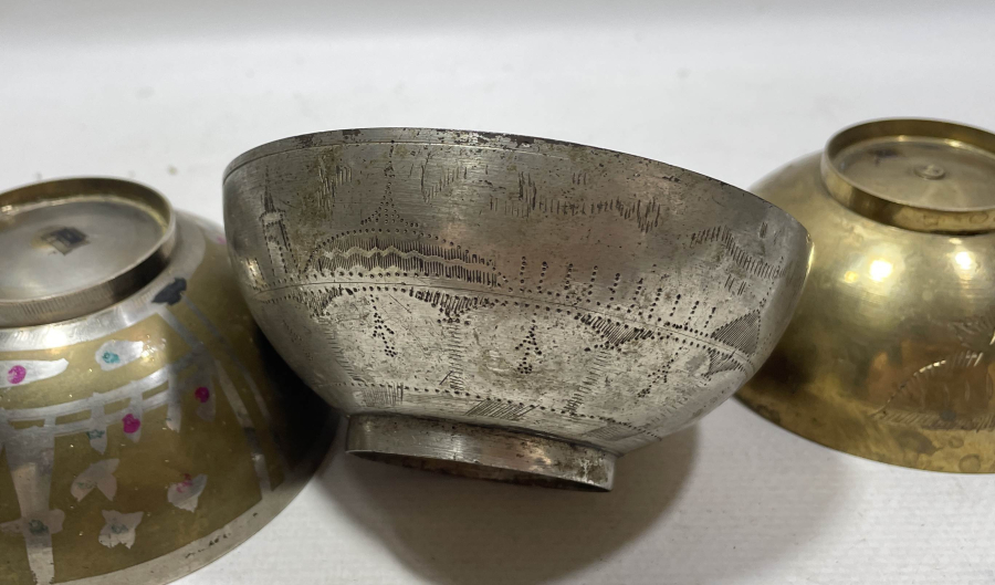 HİCAZ İŞİ 3 ADET ANTİKA ŞİFA TASI LOTU