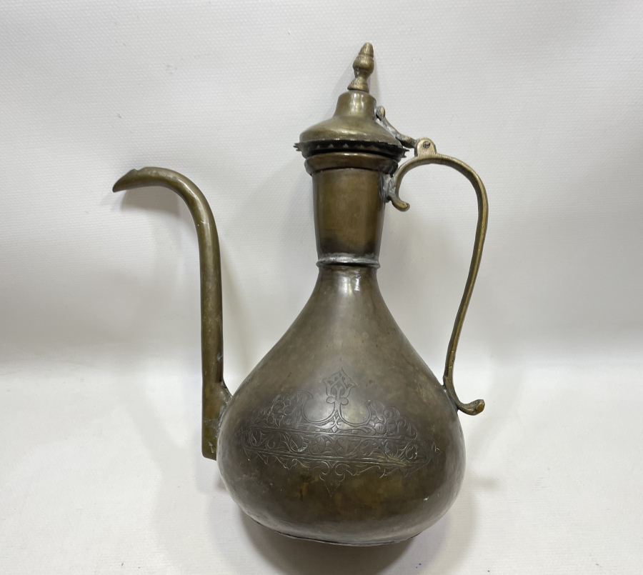 İKİ TARAFI KALEM İŞÇİLİKLİ OSMANLI DÖNEMİ BAKIR İBRİK