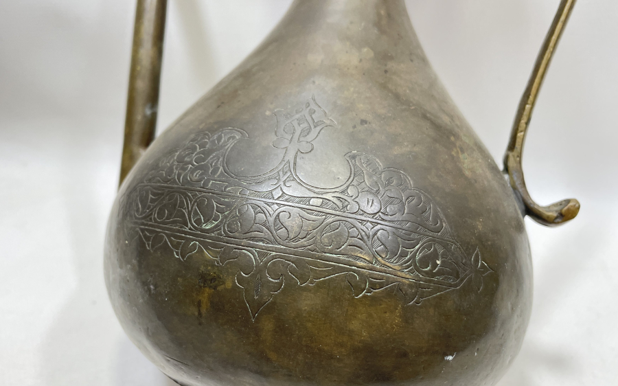 İKİ TARAFI KALEM İŞÇİLİKLİ OSMANLI DÖNEMİ BAKIR İBRİK