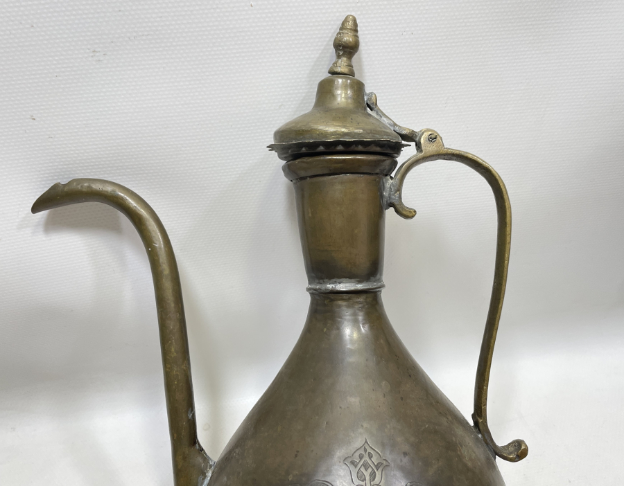 İKİ TARAFI KALEM İŞÇİLİKLİ OSMANLI DÖNEMİ BAKIR İBRİK