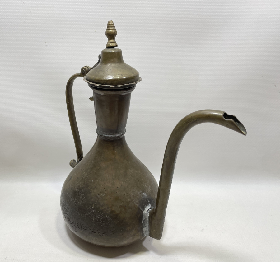 İKİ TARAFI KALEM İŞÇİLİKLİ OSMANLI DÖNEMİ BAKIR İBRİK