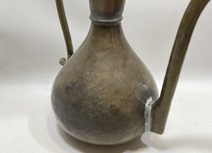 İKİ TARAFI KALEM İŞÇİLİKLİ OSMANLI DÖNEMİ BAKIR İBRİK