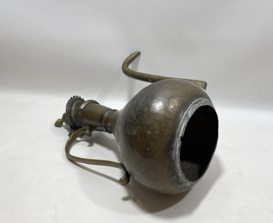 İKİ TARAFI KALEM İŞÇİLİKLİ OSMANLI DÖNEMİ BAKIR İBRİK