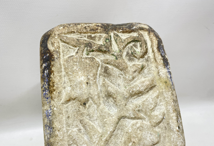 OSMANLI DÖNEMİ ÜZERİ İŞLEMELİ 1913 TARİHLİ MERMER DİBEK