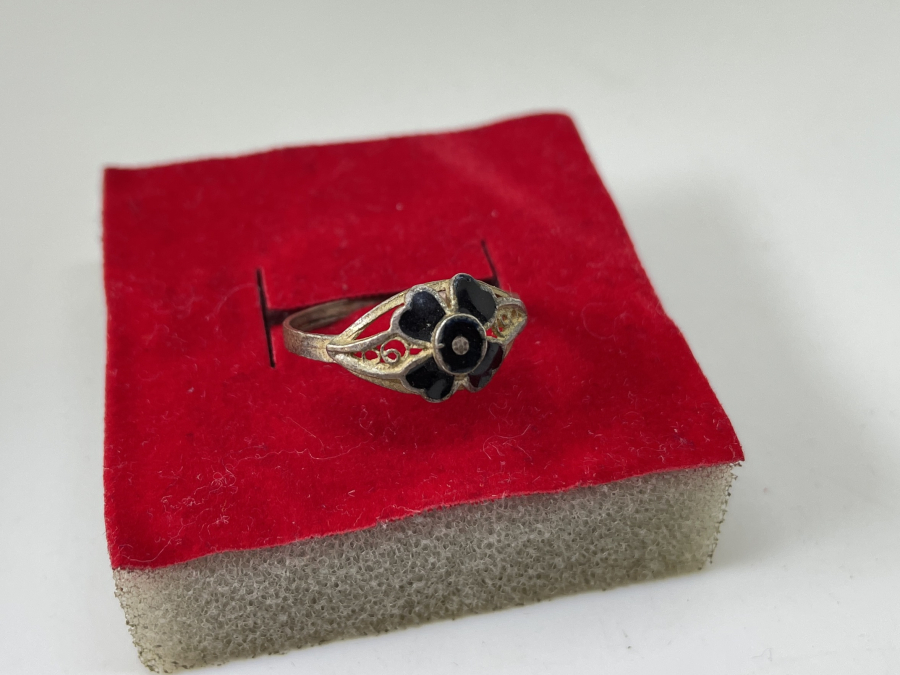 4 YAPRAKLI YONCA FORMUNDA MİNE VE TELKARİ İŞÇİLİKLİ ÖZEL YAPIM GÜMÜŞ YÜZÜK