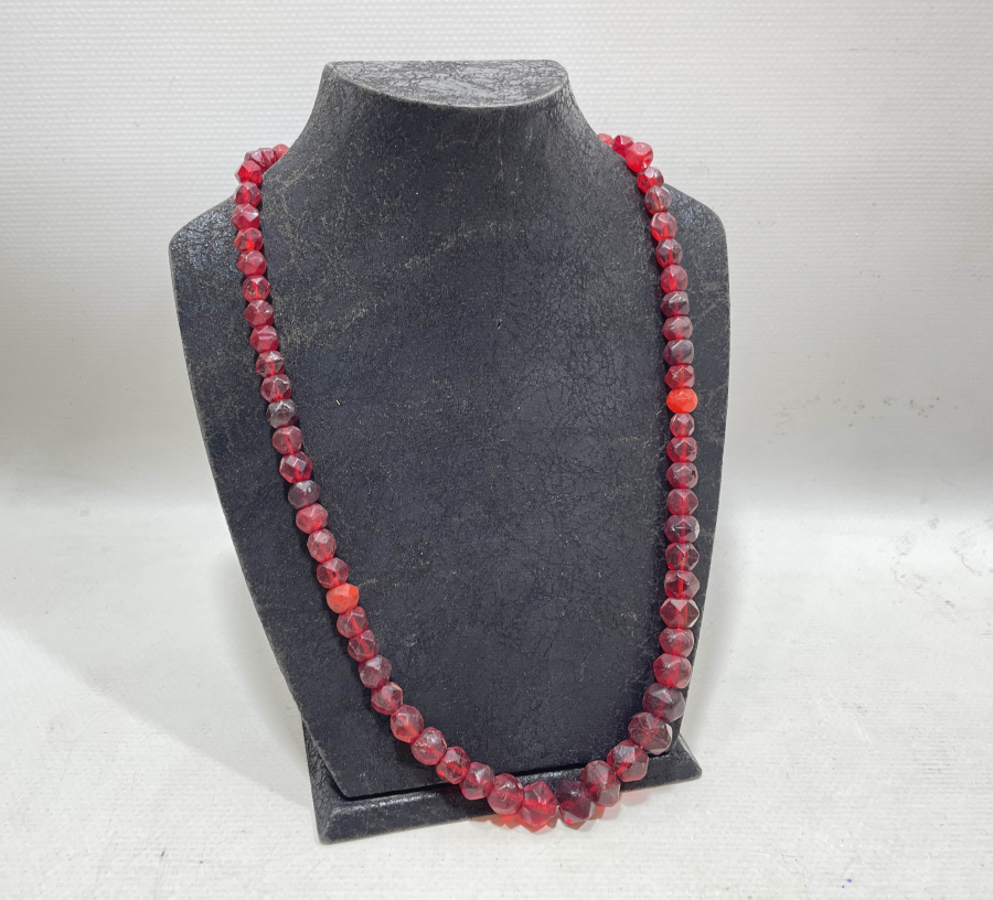 OSMANLI DÖNEMİ FASETA KESİMLİ YÖRÜK İŞİ AKİK GERDANLIK - KOLYE 