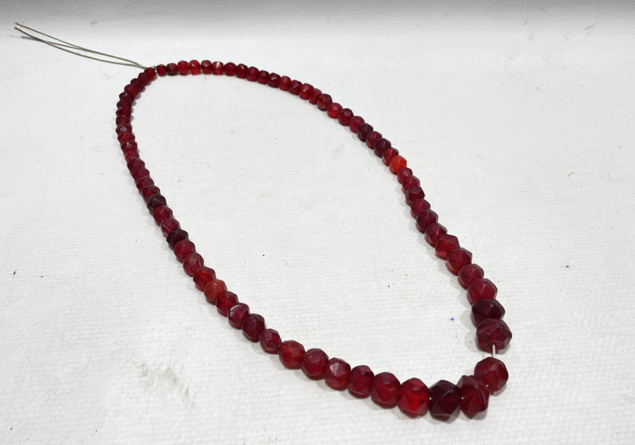 OSMANLI DÖNEMİ FASETA KESİMLİ YÖRÜK İŞİ AKİK GERDANLIK - KOLYE 