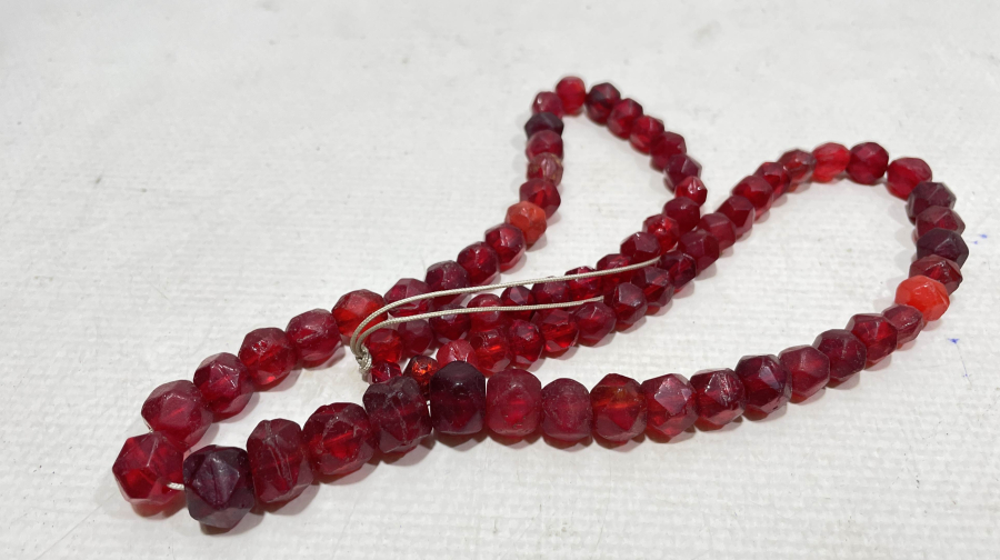 OSMANLI DÖNEMİ FASETA KESİMLİ YÖRÜK İŞİ AKİK GERDANLIK - KOLYE 