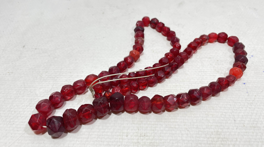 OSMANLI DÖNEMİ FASETA KESİMLİ YÖRÜK İŞİ AKİK GERDANLIK - KOLYE 