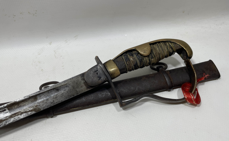 OSMANLI DÖNEMİ ÖZEL YAPIM TOPÇU AMBLEMLİ ÇOK NADİR SUBAY KILICI - İLK KEZ GÖRÜLÜYOR