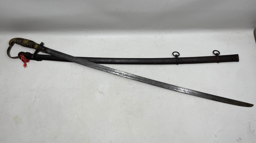 OSMANLI DÖNEMİ ÖZEL YAPIM TOPÇU AMBLEMLİ ÇOK NADİR SUBAY KILICI - İLK KEZ GÖRÜLÜYOR