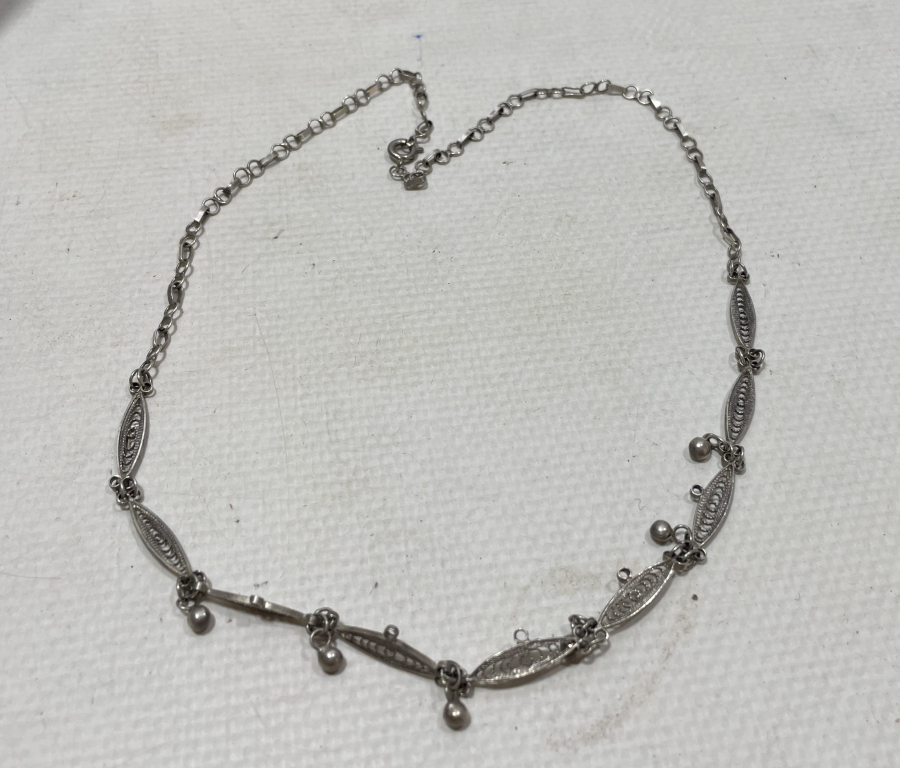 TELKARİ İŞÇİLİKLİ ANTİKA GÜMÜŞ GERDANLIK