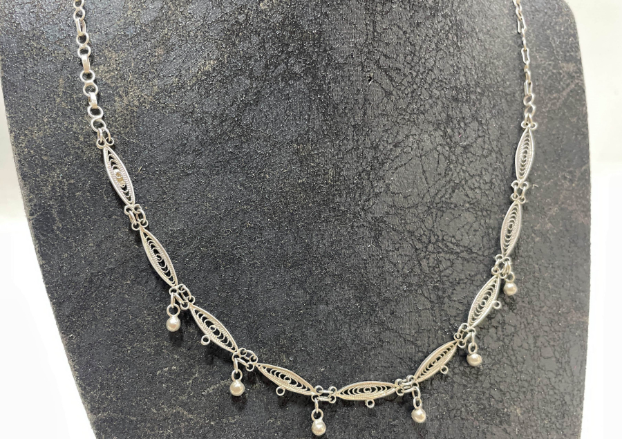 TELKARİ İŞÇİLİKLİ ANTİKA GÜMÜŞ GERDANLIK