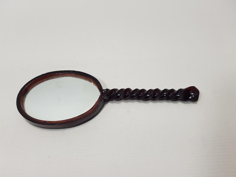 OSMANLI DÖNEMİ BAKALİT SAPLI ÇİFT TARAFLI EL AYNASI