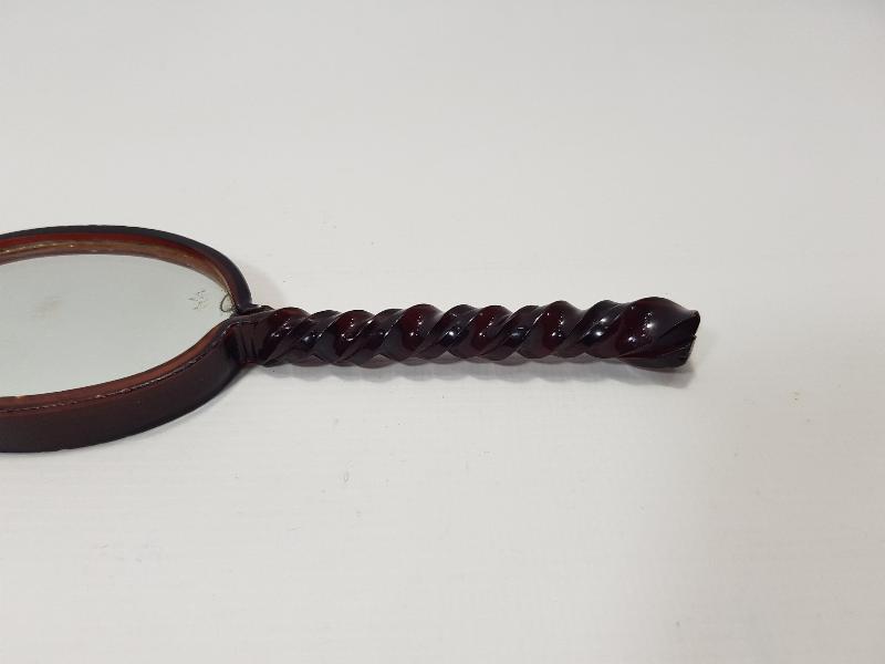 OSMANLI DÖNEMİ BAKALİT SAPLI ÇİFT TARAFLI EL AYNASI