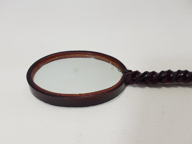 OSMANLI DÖNEMİ BAKALİT SAPLI ÇİFT TARAFLI EL AYNASI