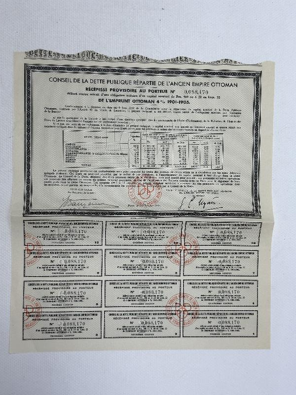 OSMANLI DEVLETİ BORÇLANMA HİSSE SENEDİ 