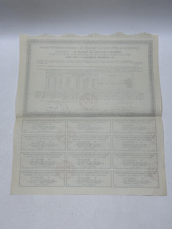 OSMANLI DEVLETİ BORÇLANMA HİSSE SENEDİ 