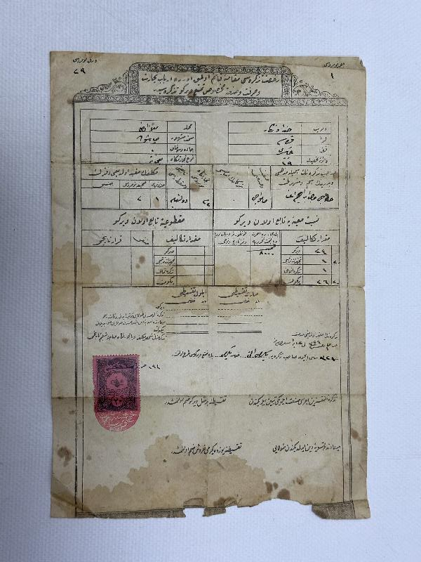 OSMANLI DÖNEMİ BALIKESİR İLİ TİCARET RUHSATI 