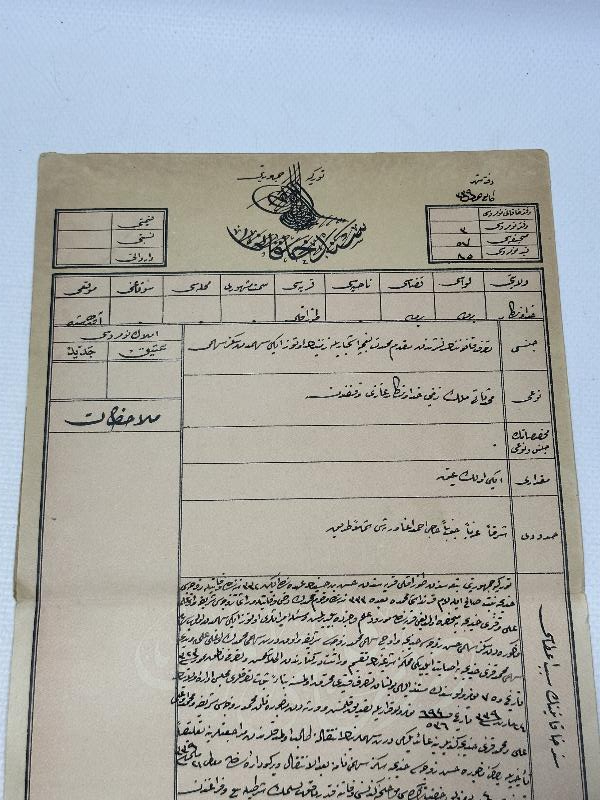 OSMANLI DÖNEMİ ORJİNAL KABINDA NADİR SENEDİ HAKANİ TAPU BELGESİ