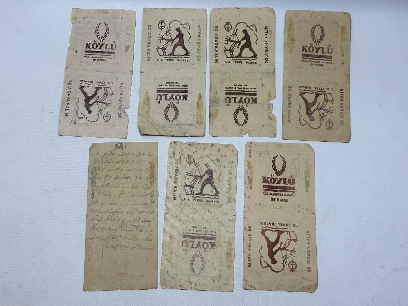 ANTİKA KÖYLÜ SİGARA KAĞITLARI ÜZERİNE OSMANLICA MEKTUPLAR