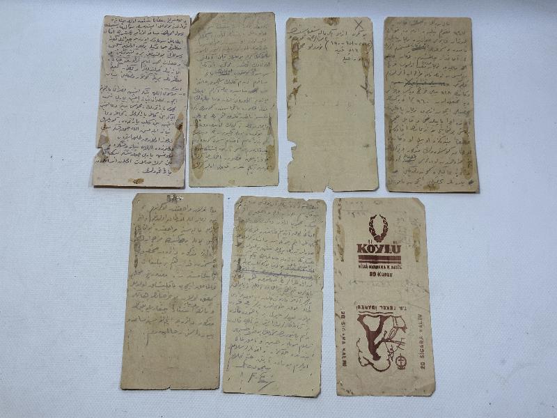 ANTİKA KÖYLÜ SİGARA KAĞITLARI ÜZERİNE OSMANLICA MEKTUPLAR