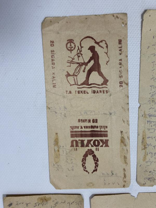 ANTİKA KÖYLÜ SİGARA KAĞITLARI ÜZERİNE OSMANLICA MEKTUPLAR