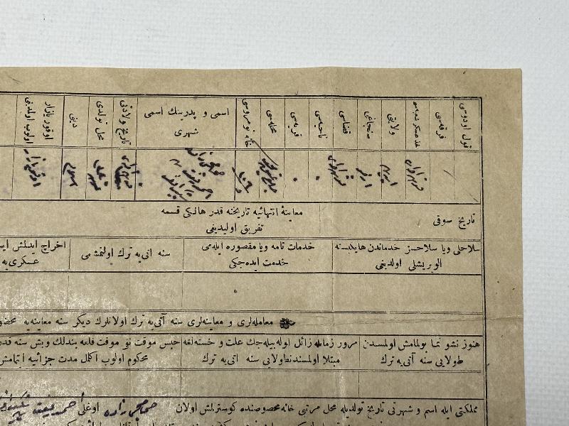 OSMANLICA ASKERİ BELGE