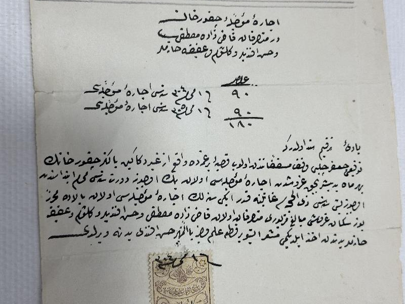 OSMANLICA İCAR SENEDİ 