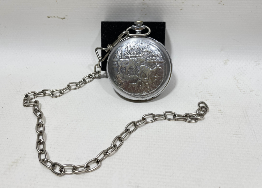 SOVYET RUSYA YAPIMI AVCI KASA KURMALI ANTİKA CEP SAATİ