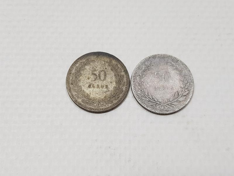 1947-1948 TARİHLİ GÜMÜŞ 50 KURUŞLAR