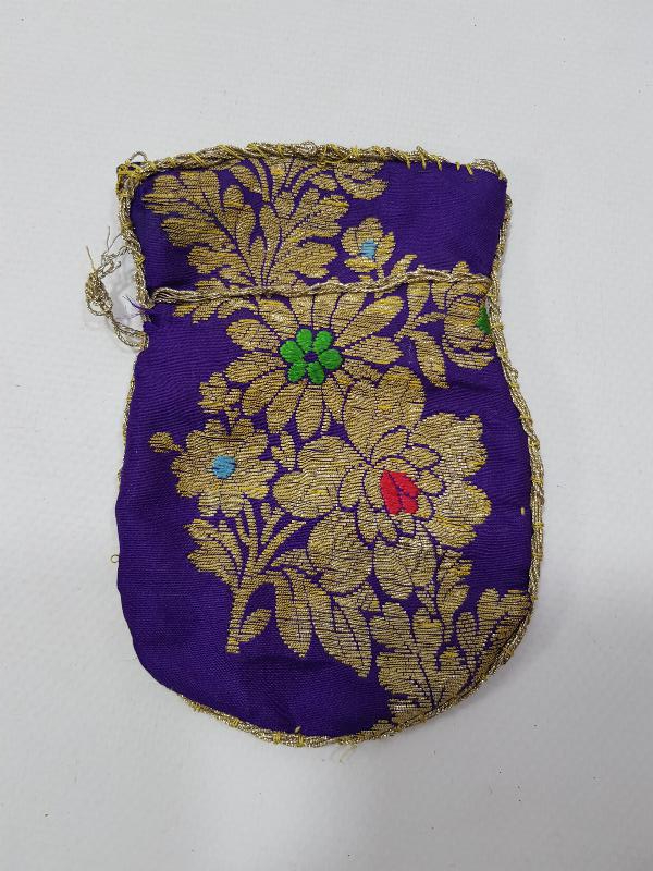 OSMANLI DÖNEMİ ALTIN SIRMA İŞLEMELİ ELMASİYE PARA KESESİ 