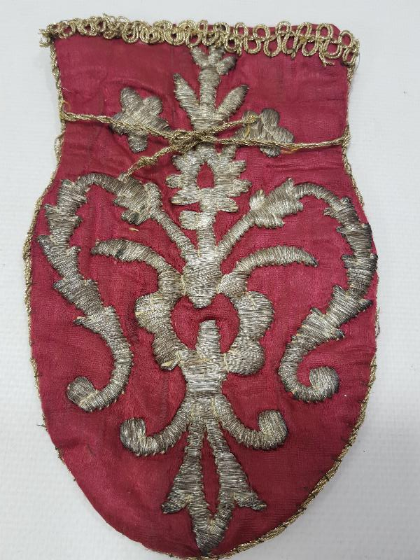 OSMANLI DÖNEMİ BÜYÜK BOY GÜMÜŞ SIRMA İŞLEMELİ GELİN KESESİ