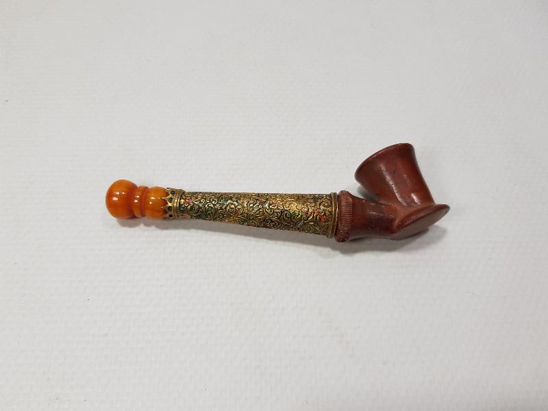 OSMANLI DÖNEMİ KEHRİBAR UÇLU TOPHANE LÜLE