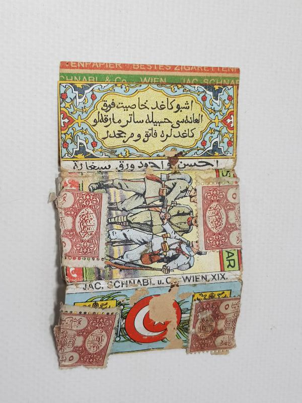 1. DÜNYA SAVAŞI DÖNEMİ İTTİFAK KONULU ASKER RESİMLİ ÇOK NADİR SİLAHDAŞLAR SİGARA KAĞIDI