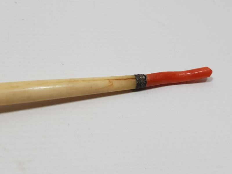 OSMANLI DÖNEMİ TEKKE İŞİ ÇOK NADİR BAĞA FİL DİŞİ MERCAN KAŞIK