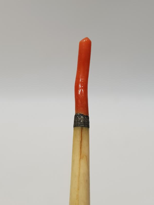 OSMANLI DÖNEMİ TEKKE İŞİ ÇOK NADİR BAĞA FİL DİŞİ MERCAN KAŞIK