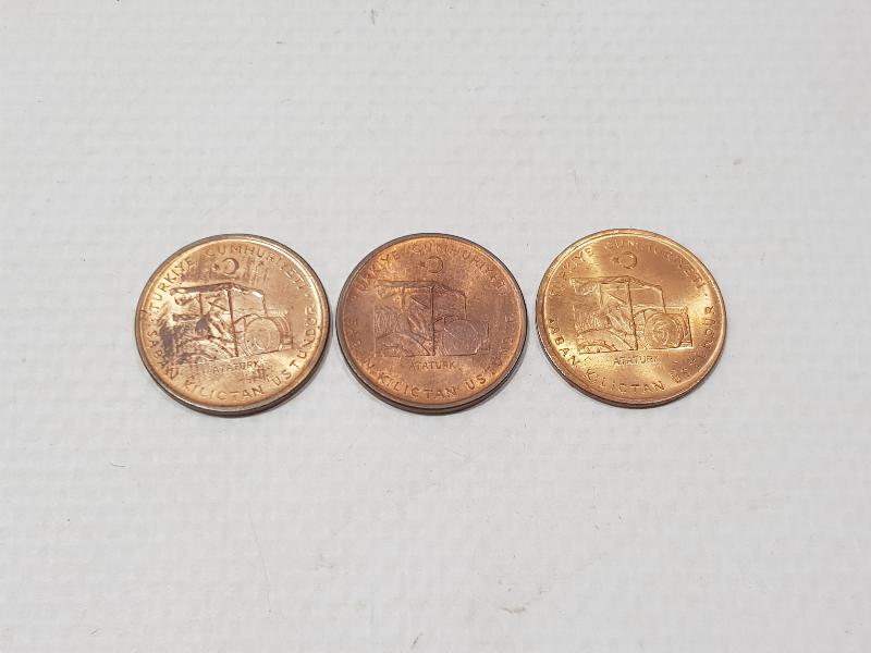 1971, 1972 VE 1973 TARİHLİ 10 KURUŞ HATIRA PARA LOTU