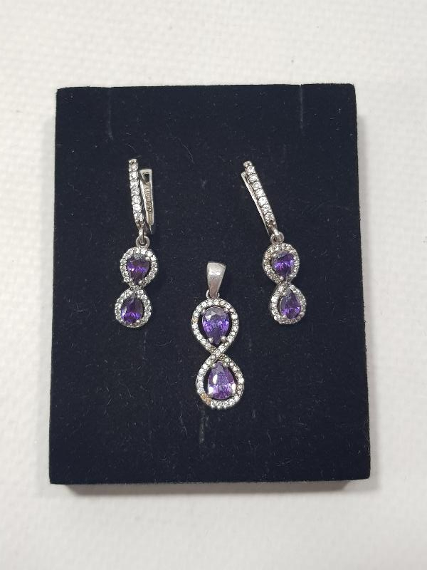 AMETİST TAŞLI GÜMÜŞ TAKI SETİ 