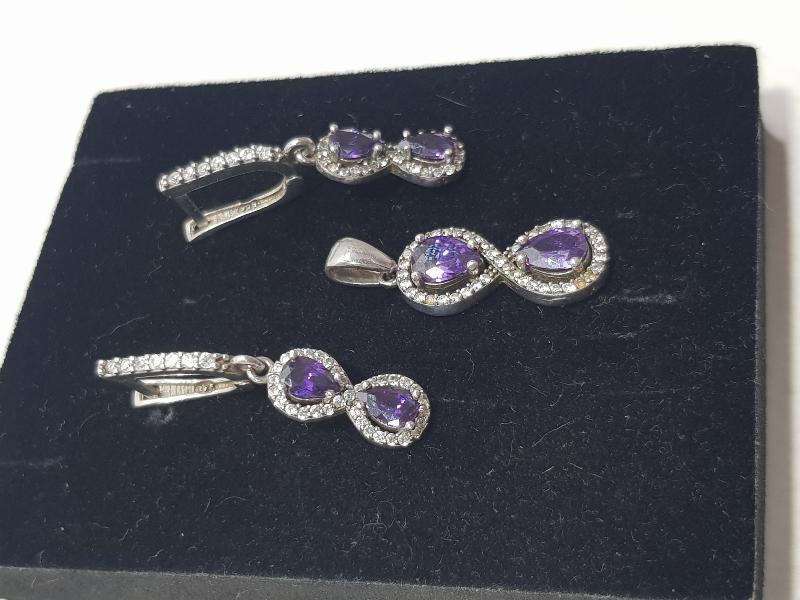 AMETİST TAŞLI GÜMÜŞ TAKI SETİ 