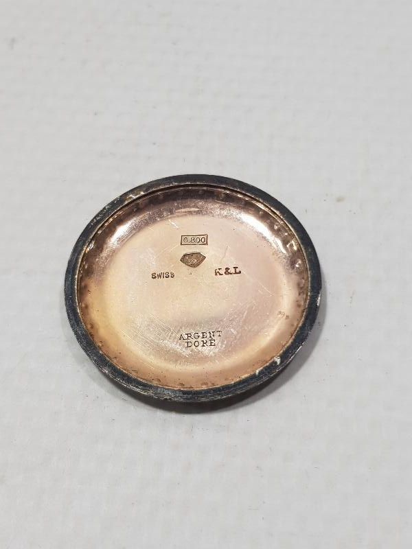 ANTİKA GÜMÜŞ KASA ÜZERİ ALTIN ÇAKMA, İNCİLİ VE MİNELİ ÇOK NADİR ZENNE CEP SAATİ 