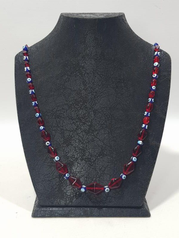 ANTİKA YÖRÜK TÜRKMEN İŞİ BEYKOZ CAM GERDANLIK 