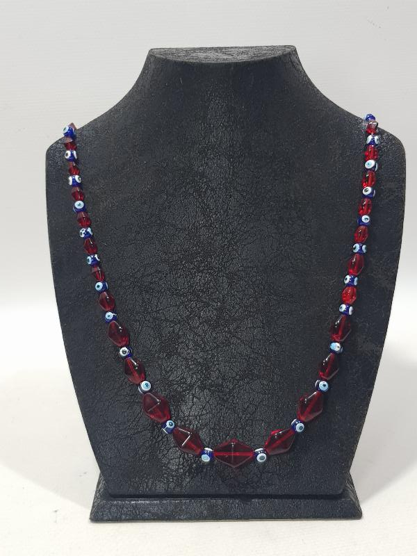 ANTİKA YÖRÜK TÜRKMEN İŞİ BEYKOZ CAM GERDANLIK 