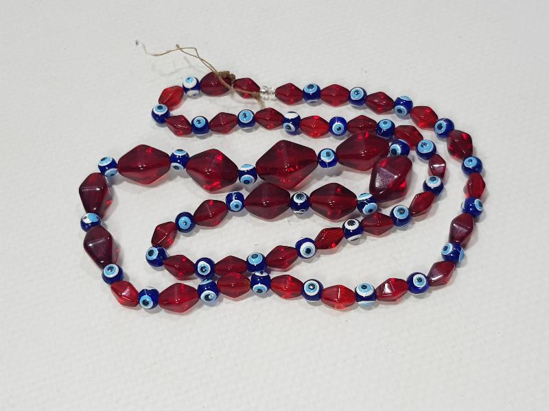 ANTİKA YÖRÜK TÜRKMEN İŞİ BEYKOZ CAM GERDANLIK 