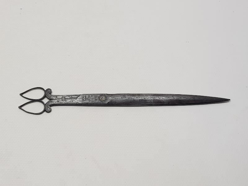 OSMANLI DÖNEMİ GÜMÜŞ ÇAKMA İŞÇİLİKLİ NADİR HATTAT MAKASI