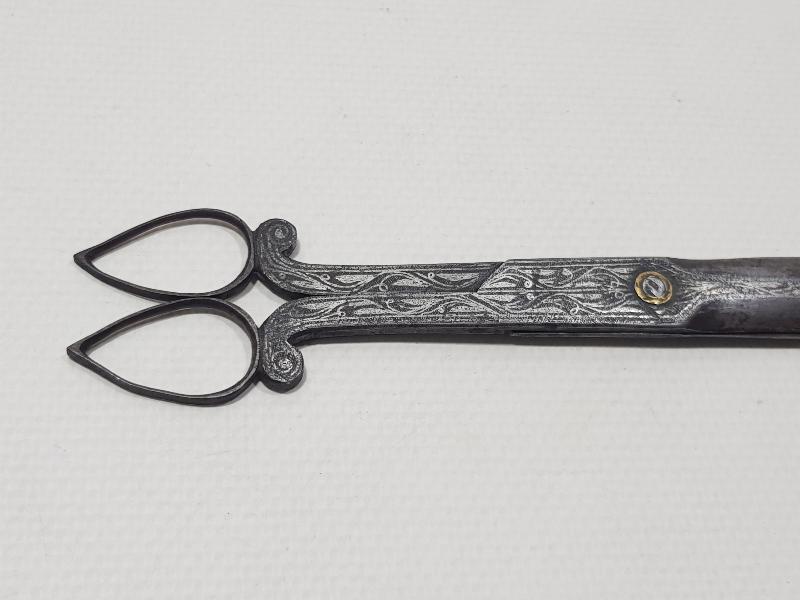 OSMANLI DÖNEMİ GÜMÜŞ ÇAKMA İŞÇİLİKLİ NADİR HATTAT MAKASI