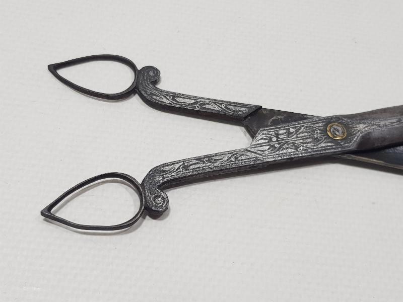 OSMANLI DÖNEMİ GÜMÜŞ ÇAKMA İŞÇİLİKLİ NADİR HATTAT MAKASI