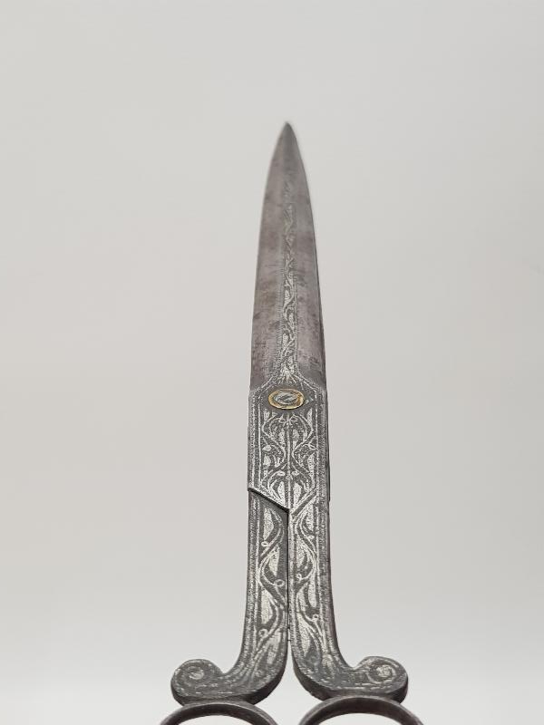 OSMANLI DÖNEMİ GÜMÜŞ ÇAKMA İŞÇİLİKLİ NADİR HATTAT MAKASI