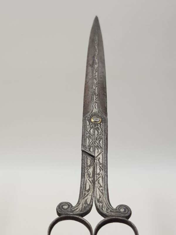 OSMANLI DÖNEMİ GÜMÜŞ ÇAKMA İŞÇİLİKLİ NADİR HATTAT MAKASI